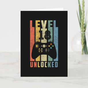 Level 18 freigeschaltet 18. Videospieler-Geburtsta Karte