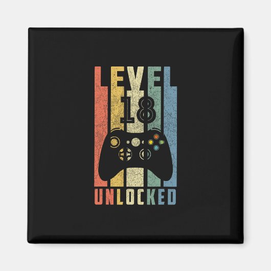 Level 18 freigeschaltet 18. Videospieler-Geburtsta Magnet (Vorne)