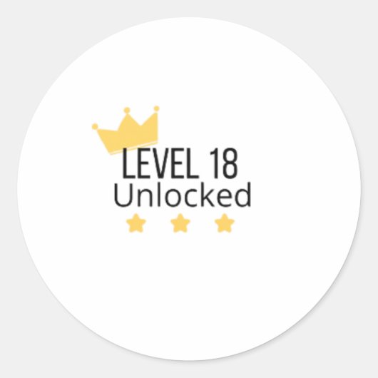 Level 18 Freigeschaltet Aufkleber für den 18. Gebu (Vorderseite)