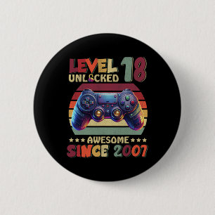 Level 18 freigeschaltet Awesome Seit 2007 18. Gebu Button