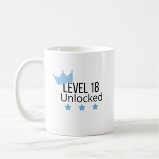 Level 18 freigeschaltet Blaues Geburtstags-Mug Kaffeetasse