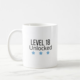 Level 18 freigeschaltet Blaues Geburtstags-Mug  Kaffeetasse