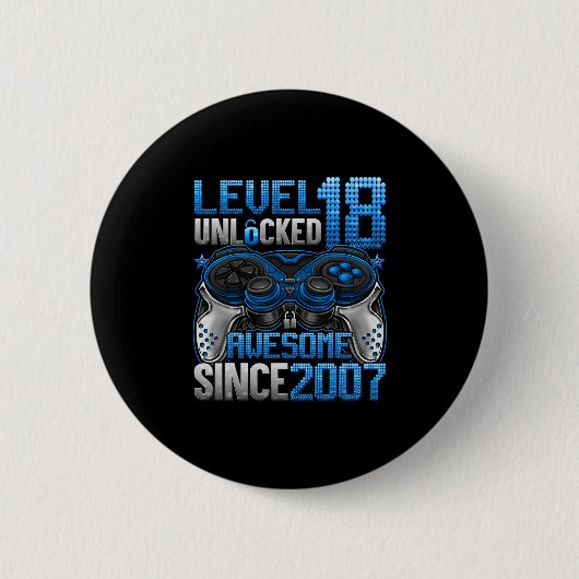 Level 18 freigeschaltet Geschenke für 18-jährige J Button (Vorderseite)