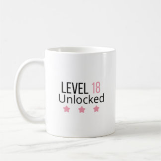 Level 18 freigeschaltet Rosa Geburtstags-Tasse Kaffeetasse