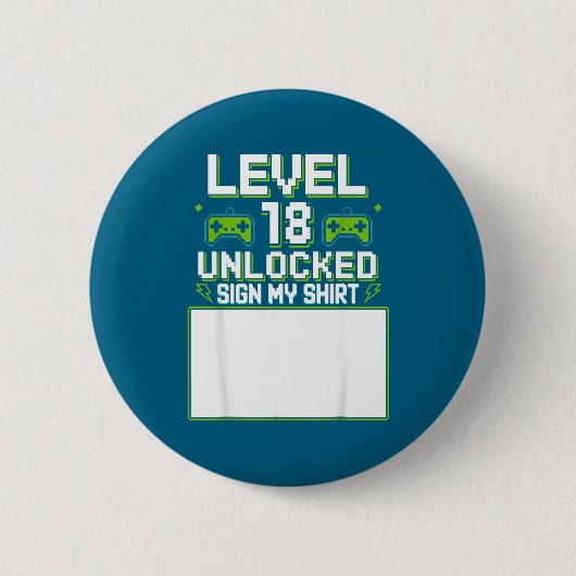 Level 18 freigeschaltet Schild mein 18. Geburtstag Button (Vorderseite)