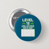 Level 18 freigeschaltet Schild mein 18. Geburtstag Button (Vorne & Hinten)