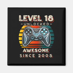 Level 18 Unlock Video Game 18. Geburtstag 18 Jr. O Magnet