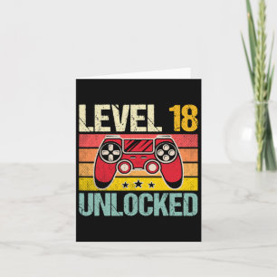 Level 18 Unlock Vintag Video Gamer 18. Geburtstag Karte