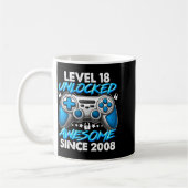 Level 18 Unlocked 18 Year Old Boys 18th Birthday B Kaffeetasse (Links)