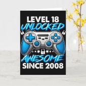 Level 18 Unlocked 18 Year Old Boys 18th Birthday B Karte (Gelbe Blume)