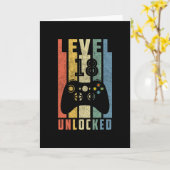 Level 18 Unlocked 18th Video Gamer Birthday Boy Gi Karte (Gelbe Blume)