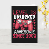 Level 18 Unlocked Awesome Since 2003 Karte (Gelbe Blume)