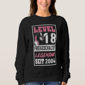Level 18 Years Gamer Girl Seit 2004 Geburtstag Sweatshirt