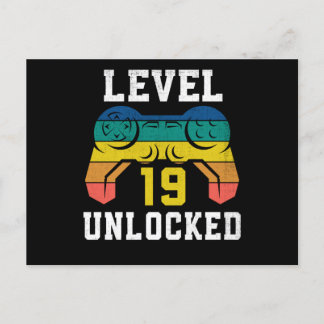 Level 19 freigeschaltet, 19. Geburtstag eines Spie Postkarte