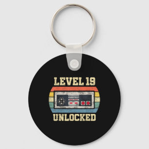 Level 19 freigeschaltet 19 Jahre altes Geschenk Lu Schlüsselanhänger