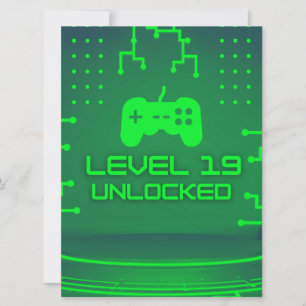 Level 19 freigeschaltet Gaming 19. Geburtstag  Einladung