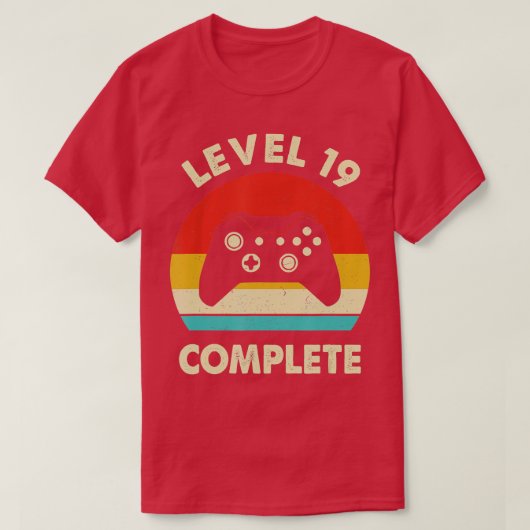Level 19. Kompletter Retro 19-Jahres-Hochzeitsanke T-Shirt (Design vorne)