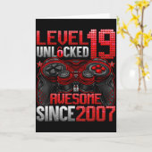 Level 19 Unlocked 19 Year Old Boys 19th Birthday B Karte (Gelbe Blume)