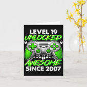 Level 19 Unlocked 19 Year Old Boys 19th Birthday B Karte (Gelbe Blume)