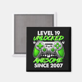 Level 19 Unlocked 19 Year Old Boys 19th Birthday B Magnet (Vorderseite/Rückseite)