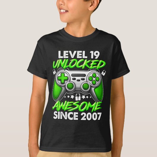 Level 19 Unlocked 19 Year Old Boys 19th Birthday B T-Shirt (Vorderseite)