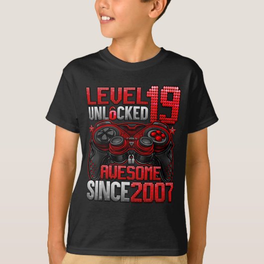 Level 19 Unlocked 19 Year Old Boys 19th Birthday B T-Shirt (Vorderseite)