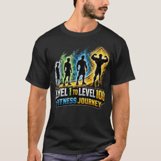 Level 1 bis Level 100 Fitness-Reise: RPG-Gym-Progr T-Shirt