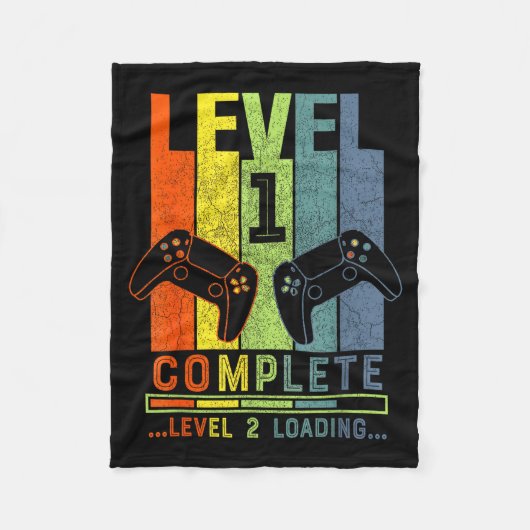 Level 1 Complete Gamer Gift 1 Years Wedding Annive Fleecedecke (Vorderseite)