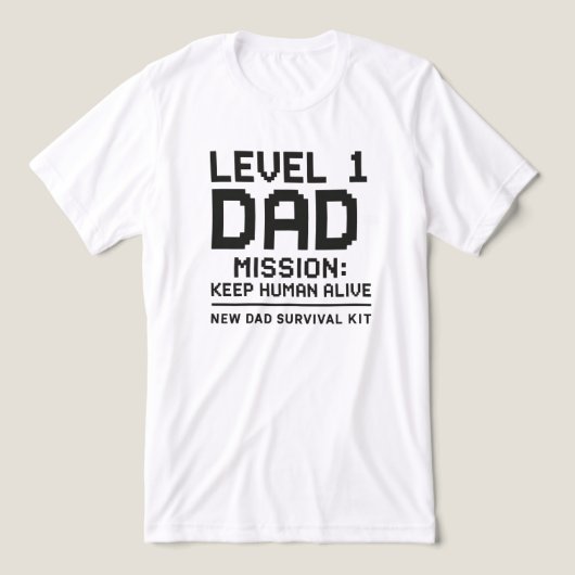 Level 1 Dad Mission Keep Human Alive Lustiger Game Tri-Blend Shirt (Design Vorderseite)