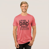 Level 1 Dad Mission Keep Human Alive Lustiger Game Tri-Blend Shirt (Vorderseite voll)