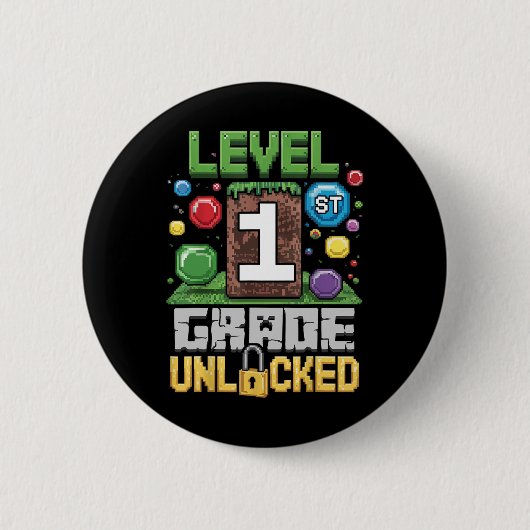Level 1. Klasse freigeschaltetes Videospiel erster Button (Vorderseite)