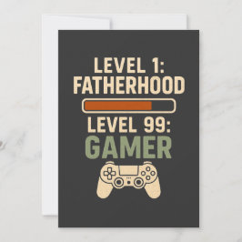 Level 1 Vaterschaft, Level 99 Gamer Design Einladung