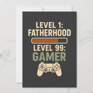 Level 1 Vaterschaft, Level 99 Gamer Design Einladung
