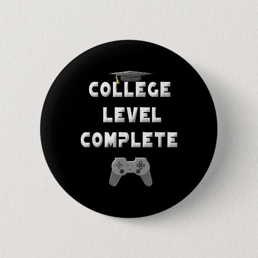 Level 2025 Uni Komplett Funny Video Gamer Grad Button (Vorderseite)