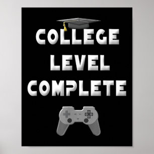 Level 2025 Uni Komplett Funny Video Gamer Grad Poster