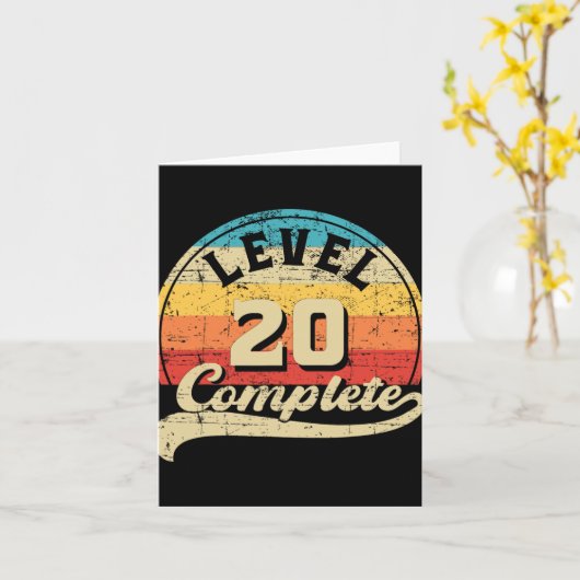 Level 20 Complete Gamer T-Shirt 20. Wedding Annive Karte (Gelbe Blume)