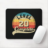 Level 20 Complete Gamer T-Shirt 20. Wedding Annive Mousepad (Mit Mouse)