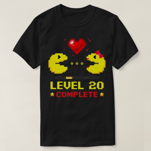 Level 20 Complete Gamers 20 th Wedding Anniversary T-Shirt (Design vorne)