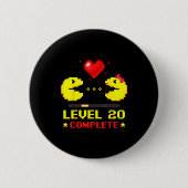 Level 20 Complete Gamers 20th Wedding Anniversary Button (Vorderseite)