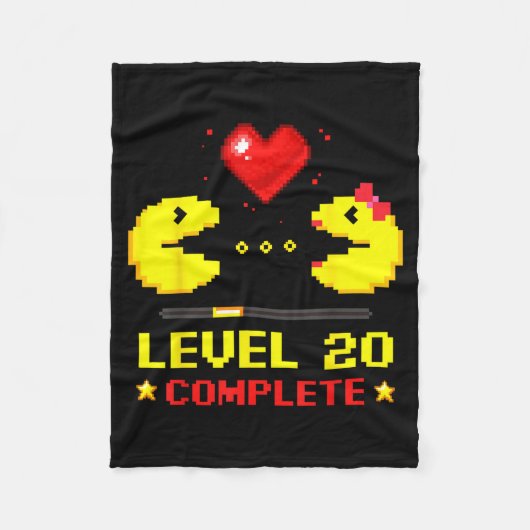 Level 20 Complete Gamers 20th Wedding Anniversary  Fleecedecke (Vorderseite)