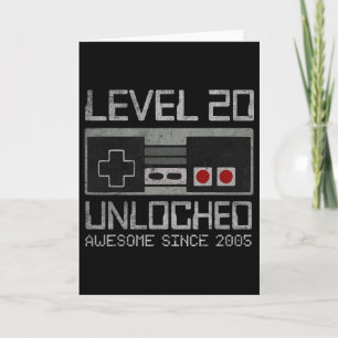 Level 20 freigeschaltet 20. Geburtstag 20 Jahre al Karte