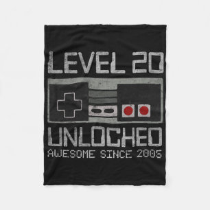 Level 20 freigeschaltet 20. Geburtstag 20-jähriges Fleecedecke