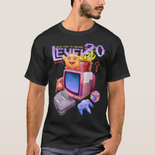 Level 20 freigeschaltet Retro-Gamer-Geburtstags-Mo T-Shirt