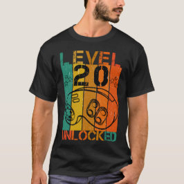 LEVEL 20 LOCKED FUNNY GAMER GEEK 20. GEBURTSTAG T-Shirt