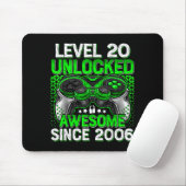 Level 20 Unlocked 20 Year Old Boys 20th Birthday B Mousepad (Mit Mouse)