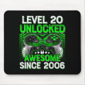 Level 20 Unlocked 20 Year Old Boys 20th Birthday B Mousepad (Vorne)