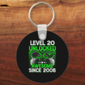 Level 20 Unlocked 20 Year Old Boys 20th Birthday B Schlüsselanhänger (Vorderseite)