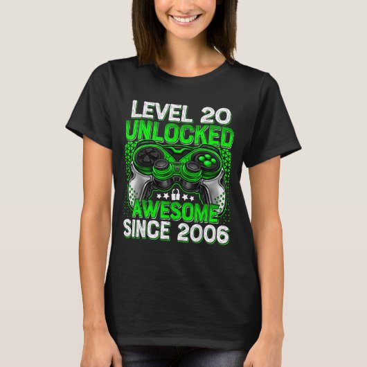 Level 20 Unlocked 20 Year Old Boys 20th Birthday B T-Shirt (Vorderseite)