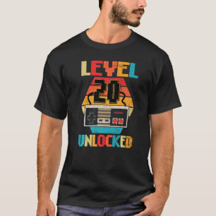 Level 20 Unlocks Videospiel 20 Geburtstag T-Shirt