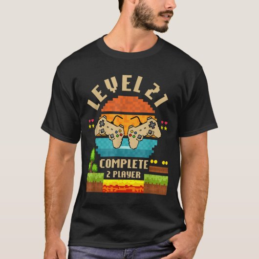 Level 21 Complete 21 Years Anniversary Video Game T-Shirt (Vorderseite)